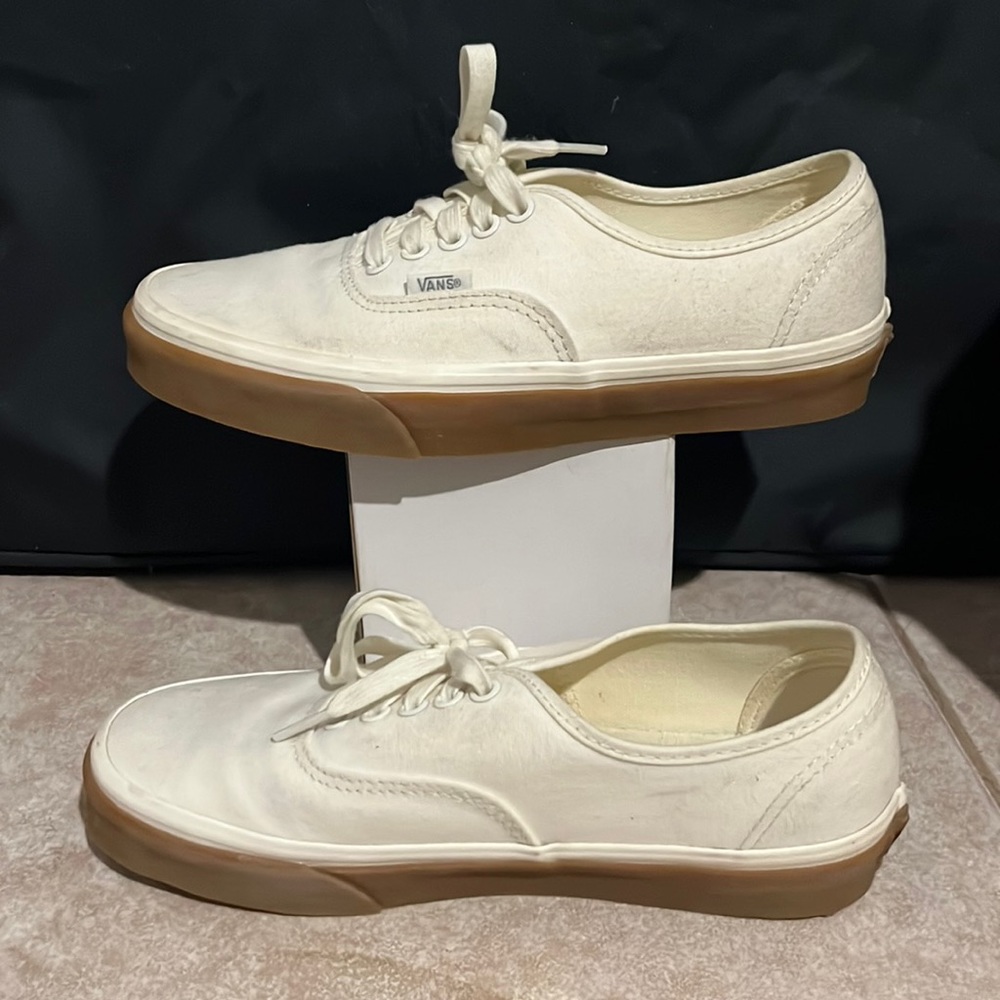 Off white vans with gum sole